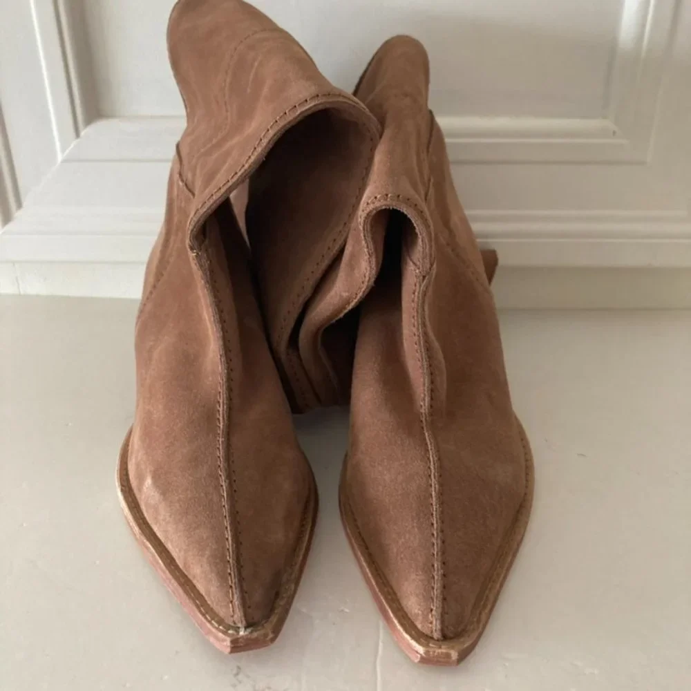 Free People Brown Boots Suede Western Style - Picture 5 of 10